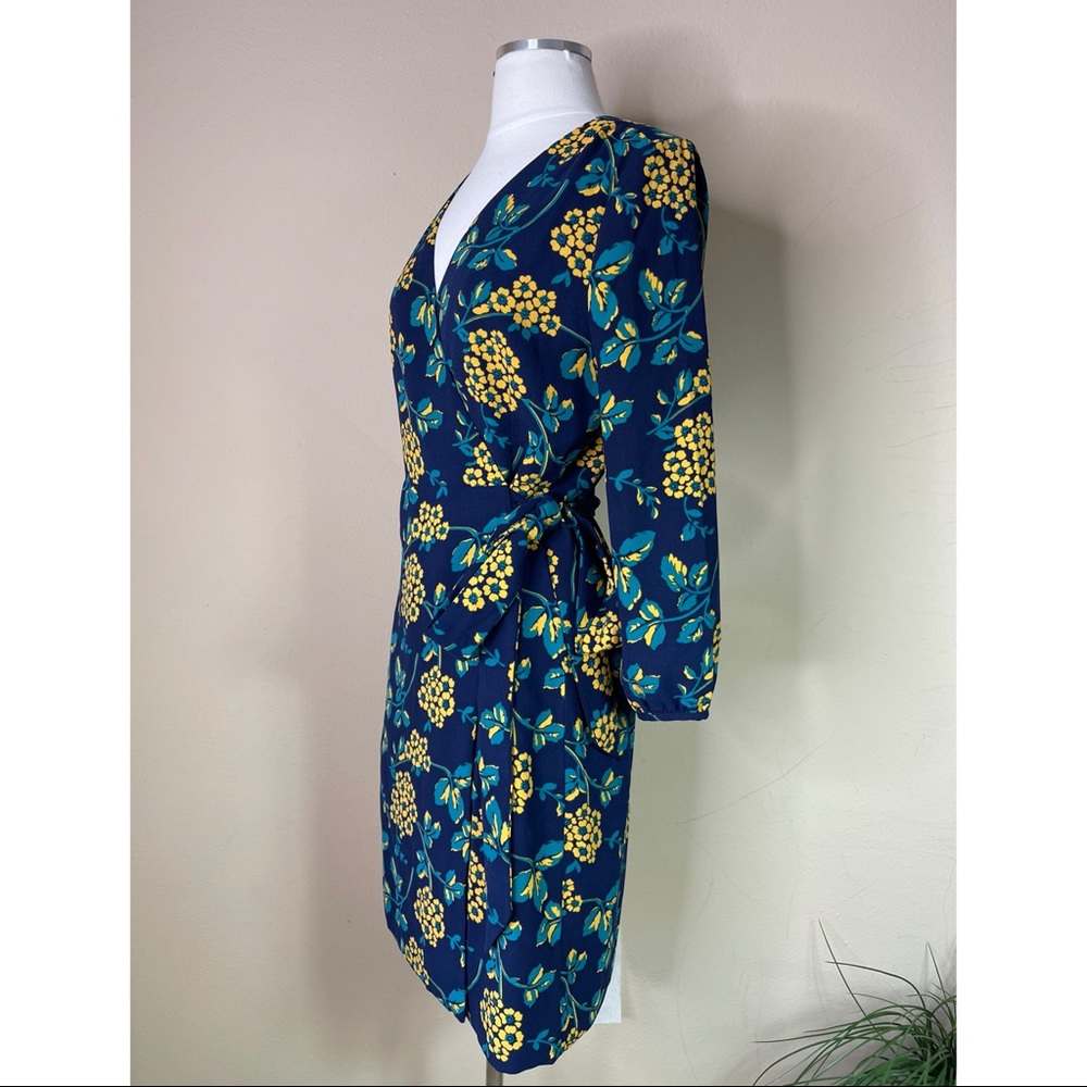 J.Crew Womens Size 2 Golden Floral Wrap Dress - Picture 4 of 5